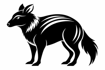 kowari silhouette line art vector illustration with a white background