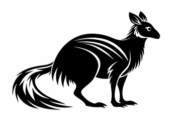 kowari silhouette line art vector illustration with a white background