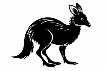 kowari silhouette line art vector illustration with a white background