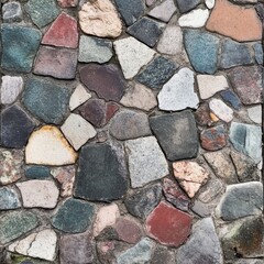 Textured stone mosaic closeup.