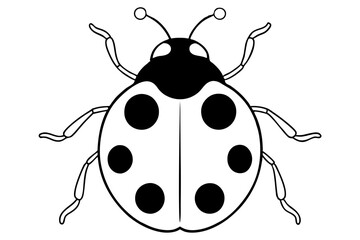 Obraz premium ladybug silhouette line art vector illustration with a white background