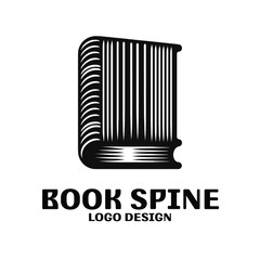 Book Spine Vector Logo Design