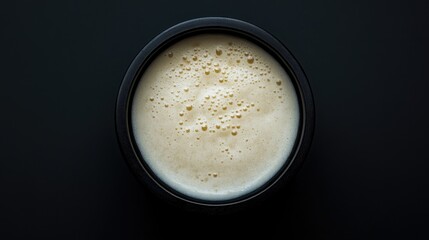 Close-up image of coffee foam on the surface of a frothy beverage, showcasing skillful barista artistry.