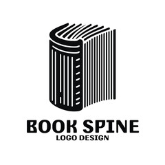 Book Spine Vector Logo Design