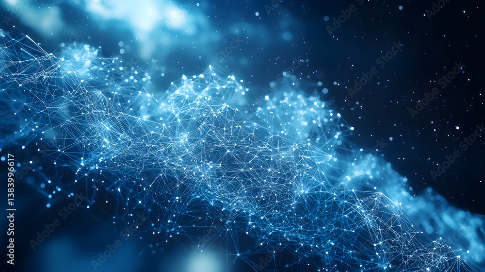 Aufkleber visualizing cloud computing and decentralized systems in a digital universe abstract high-tech futur
