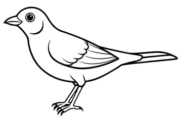 lark silhouette line art vector illustration with a white background