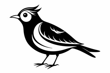Fototapeta premium lark silhouette line art vector illustration with a white background