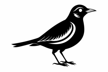 Fototapeta premium lark silhouette line art vector illustration with a white background