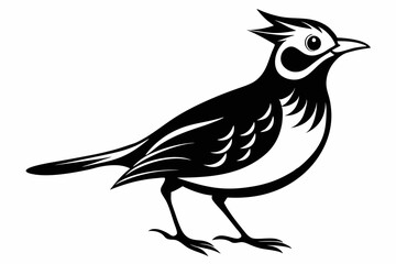 lark silhouette line art vector illustration with a white background