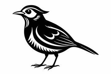 lark silhouette line art vector illustration with a white background