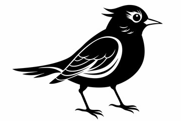 Fototapeta premium lark silhouette line art vector illustration with a white background