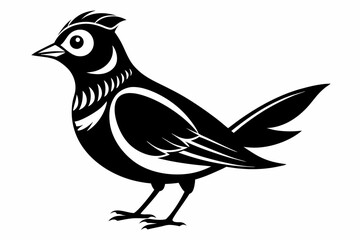 lark silhouette line art vector illustration with a white background