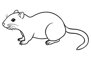lemming silhouette line art vector illustration with a white background