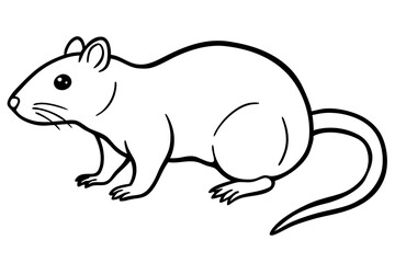 lemming silhouette line art vector illustration with a white background