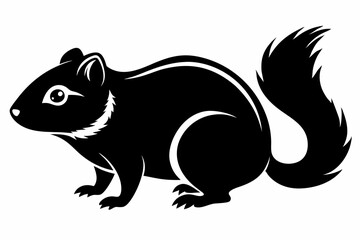 lemming silhouette line art vector illustration with a white background