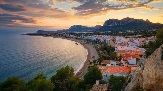 Denia, Spain: Coastal sunset.