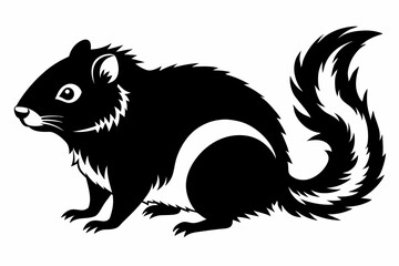 lemming silhouette line art vector illustration with a white background
