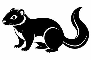 lemming silhouette line art vector illustration with a white background