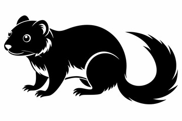 lemming silhouette line art vector illustration with a white background