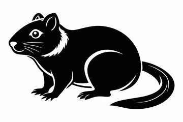 lemming silhouette line art vector illustration with a white background