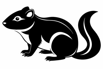 lemming silhouette line art vector illustration with a white background