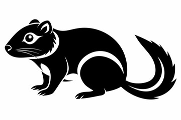 lemming silhouette line art vector illustration with a white background