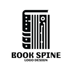Book Spine Vector Logo Design