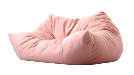 Isolated image of a pink beanbag chair on a black background view