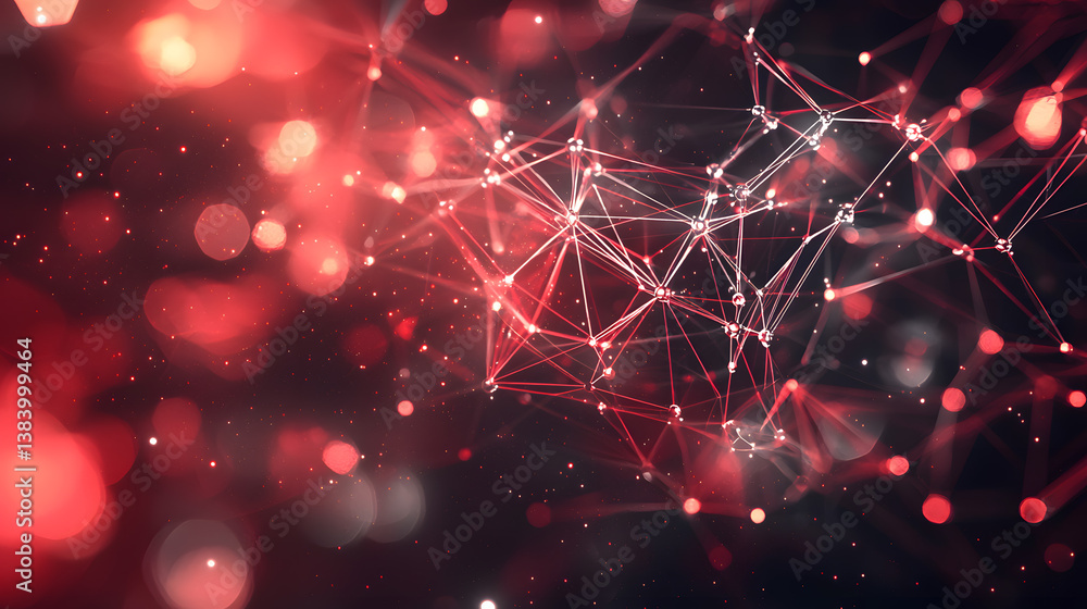 Aufkleber interstellar communication network digital space abstract visualization cosmic environment close-up 