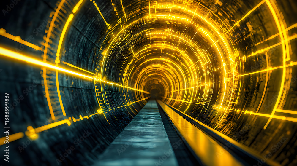 Aufkleber interstellar communication tunnel sci-fi setting digital art futuristic environment abstract viewpoi