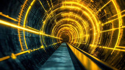 Interstellar communication tunnel sci-fi setting digital art futuristic environment abstract viewpoint