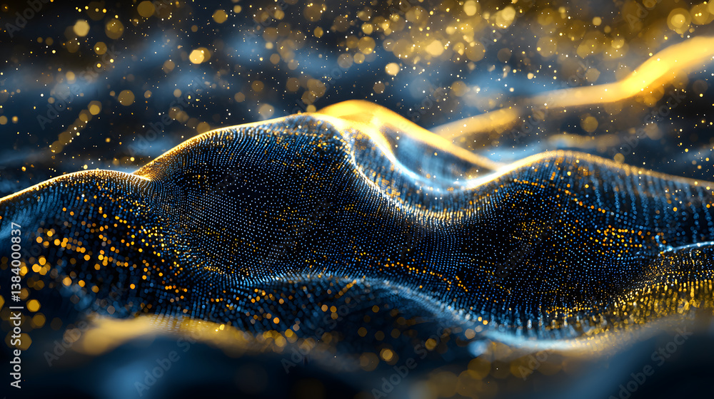 Poster exploring quantum computing through multidimensional data visualization in a digital realm