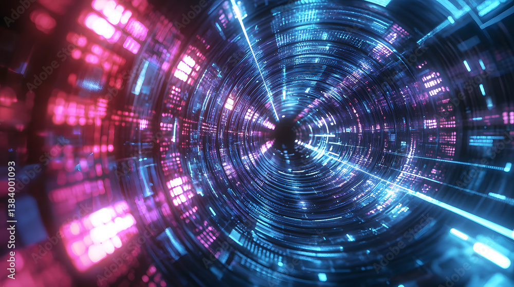 Poster quantum computing breakthrough in multidimensional data visualization virtual space digital art abst
