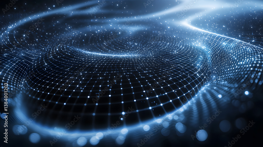 Poster exploring quantum computing visualization of multidimensional data digital realm abstract graphics f