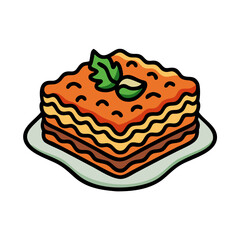 lasagna vector art, lasagna icon, food vector illustration
