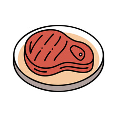 steak vector art, steak icon, food vector illustration