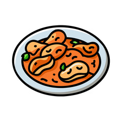 butter chicken vector art, butter chicken icon, food vector illustration