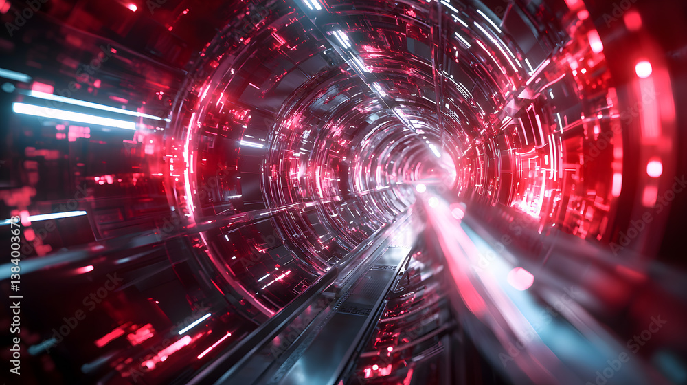 Aufkleber sustainable tech innovations in digital systems futuristic tunnel abstract visualization high-tech e