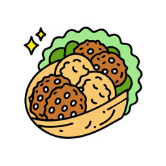 falafel vector art, falafel icon, food vector illustration