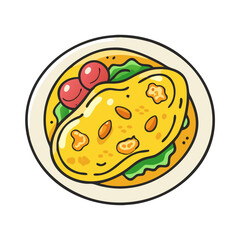 omelette vector art, omelette icon, food vector illustration