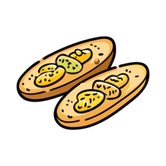 garlic bread vector art, garlic bread icon, food vector illustration