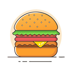 burger vector art, burger icon, food vector illustration