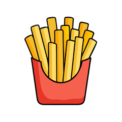 french fries vector art, french fries icon, food vector illustration