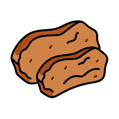 cornbread vector art, cornbread icon, food vector illustration