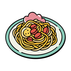 spaghetti vector art, spaghetti icon, food vector illustration