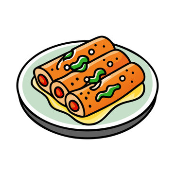 orange rolls on plate clip art preview