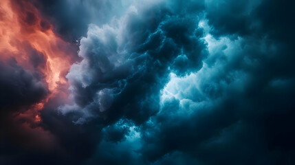 Fototapeta premium Dramatic Storm Cloudscape With Intense Colors