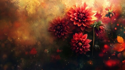 Autumn garden dahlias.