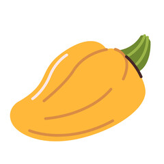 Yellow sweet pepper. Healthy eating. Vector illustration isolated on a white background