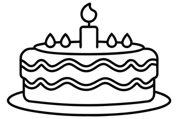 Birthday cake vector silhouette, birthday cake icon Celebration and Dessert.